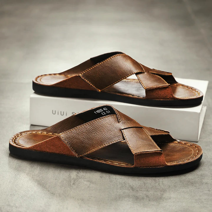 Calder Genuine Leather Slides