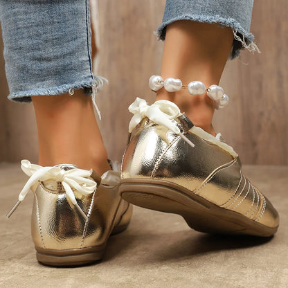 Cleo Metallic Ribbon Sneakers
