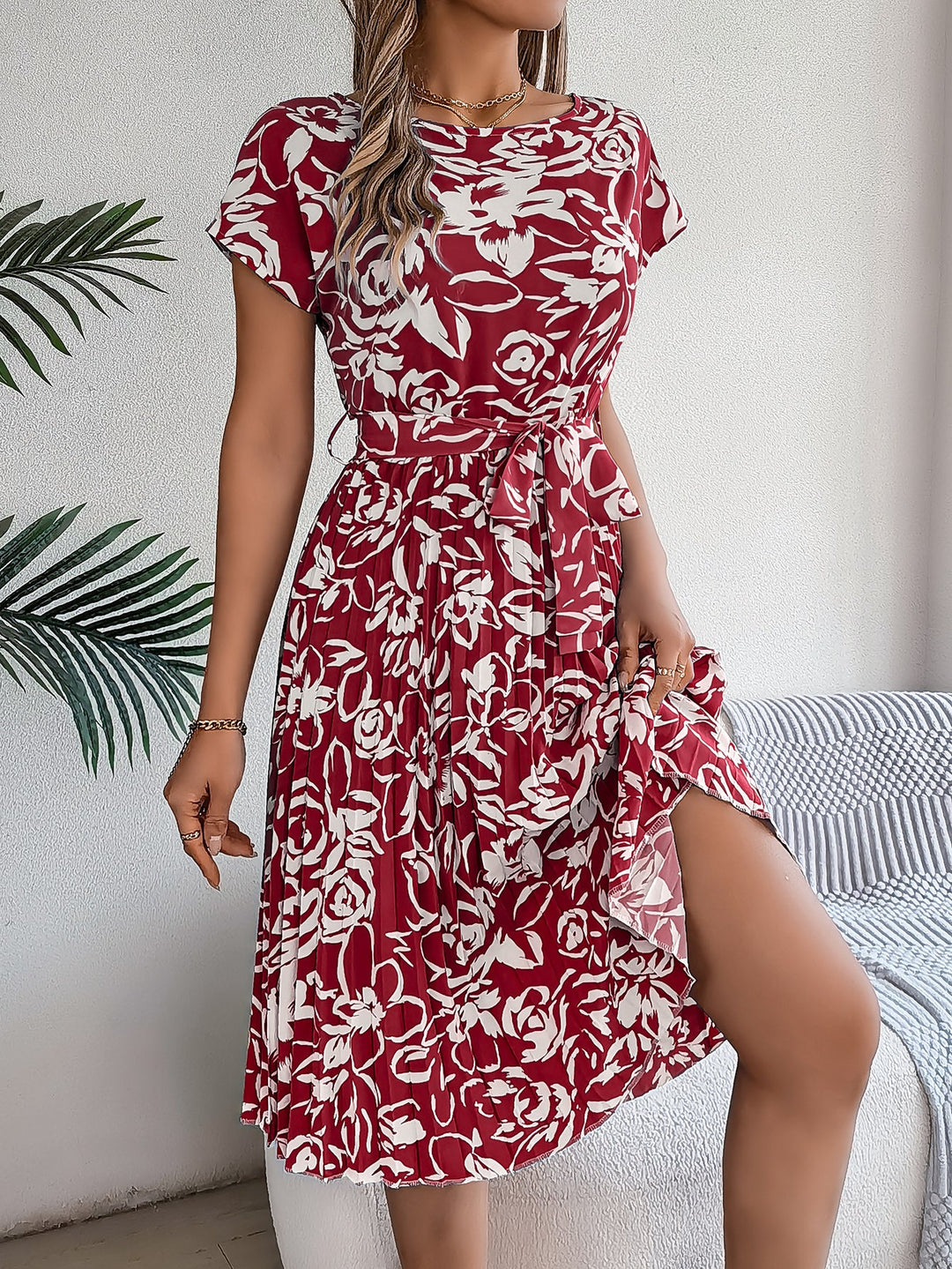 Amelia Garden Pleated Dress