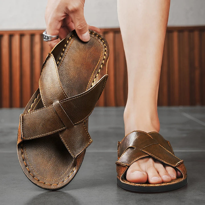 Calder Genuine Leather Slides