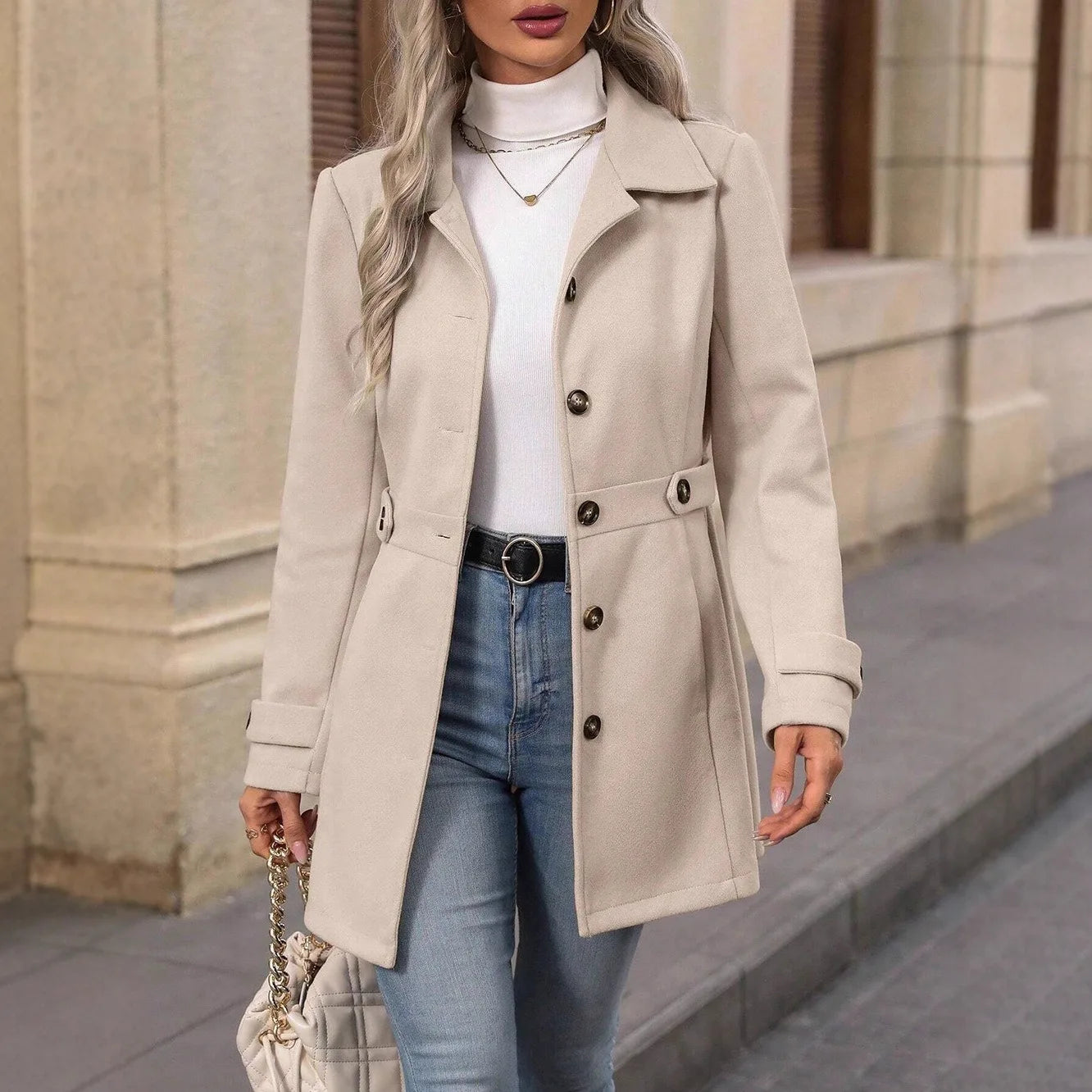 Charlotte Buttoned Trench Coat