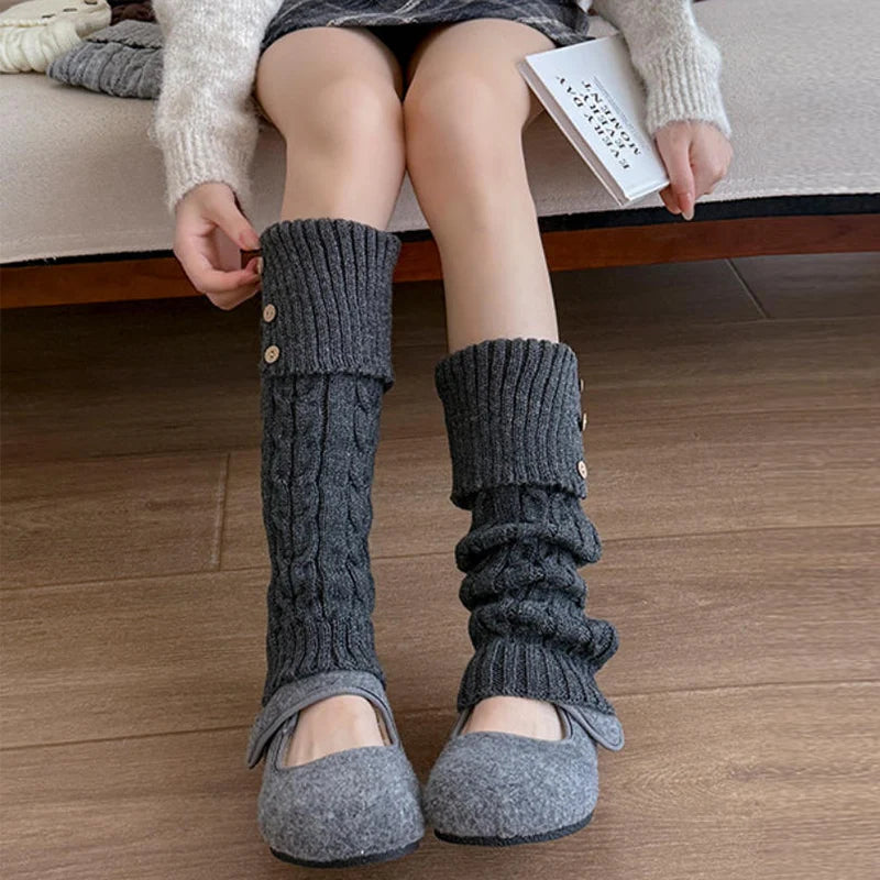 Sylvie Button Knit Leg Warmers
