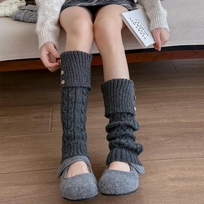 Sylvie Button Knit Leg Warmers