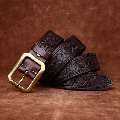 Kerrick Embossed Leather Belt