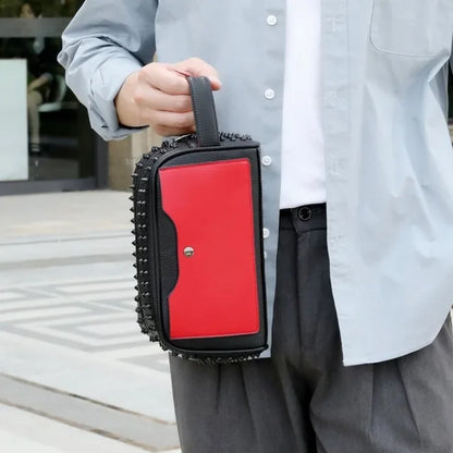 Knox Spiked Leather Clutch
