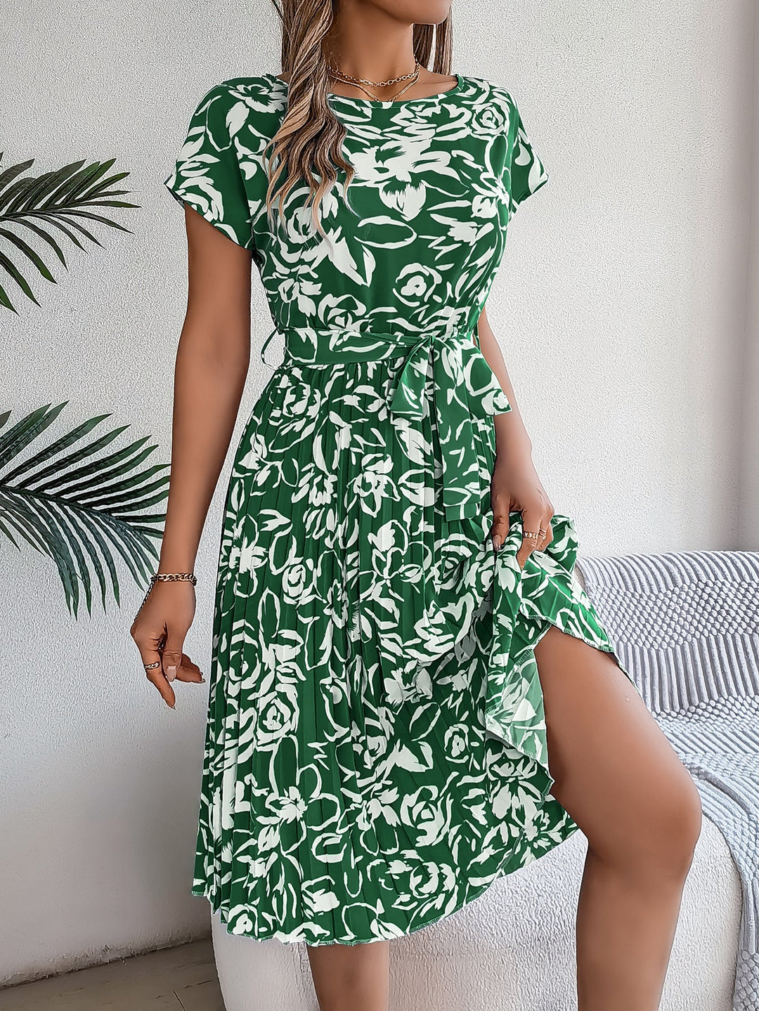 Amelia Garden Pleated Dress