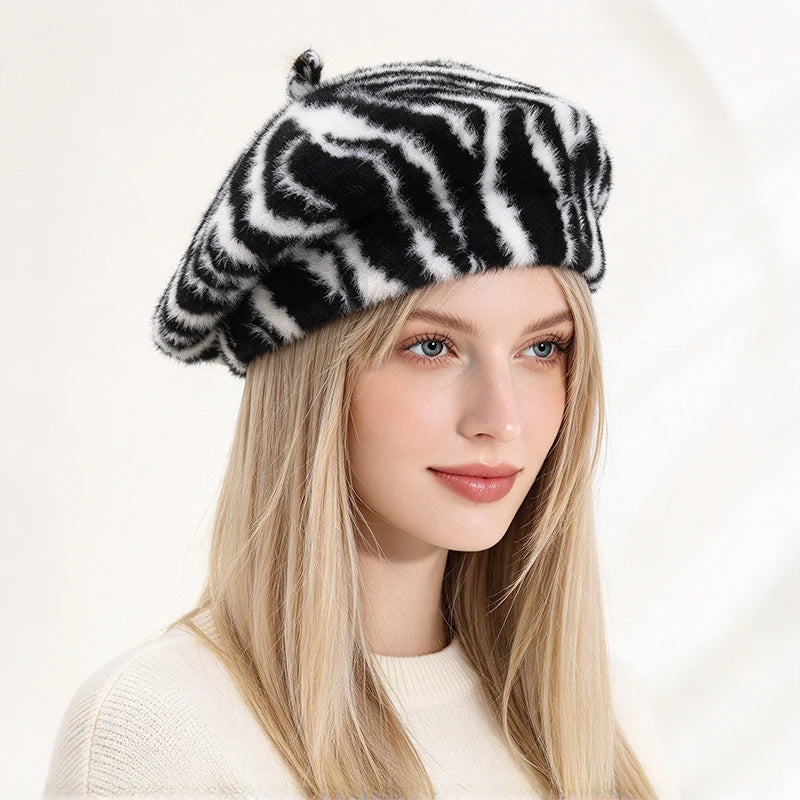 Brigitte Zebra Fur Beret