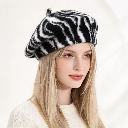 Brigitte Zebra Fur Beret