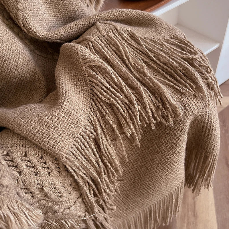 Solenne Hooded Knit Cape