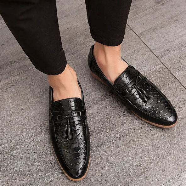 Julian Croc Textured Loafers
