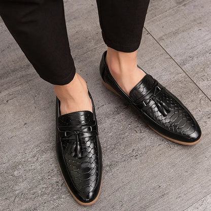 Julian Croc Textured Loafers