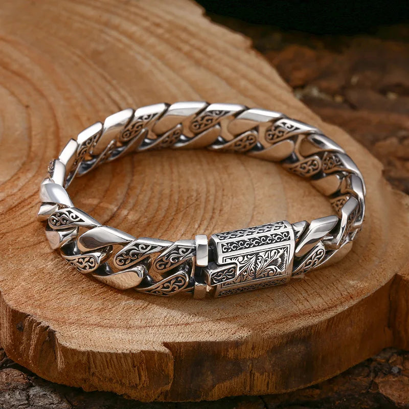 Iron Crest Silver Bracelet
