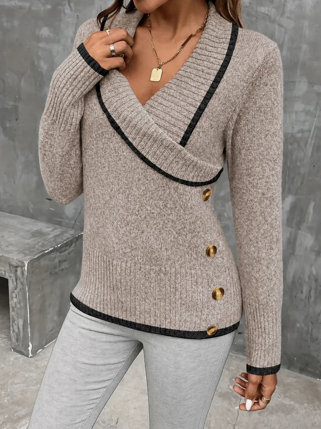 Noémie Wrap Knit Sweater