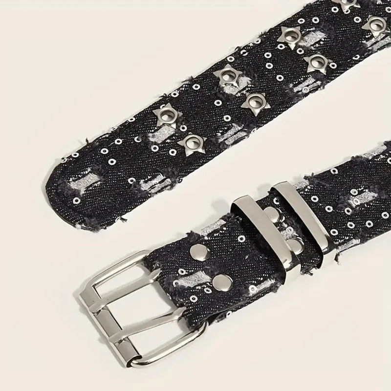 Starlit Denim Punk Belt