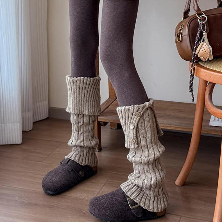 Sylvie Button Knit Leg Warmers