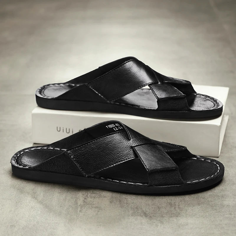 Calder Genuine Leather Slides