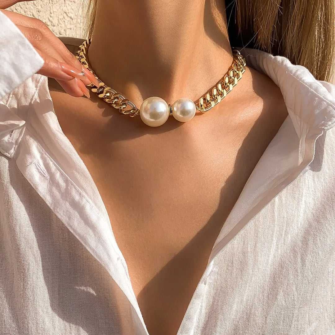 Margaux Pearl Chain Necklace