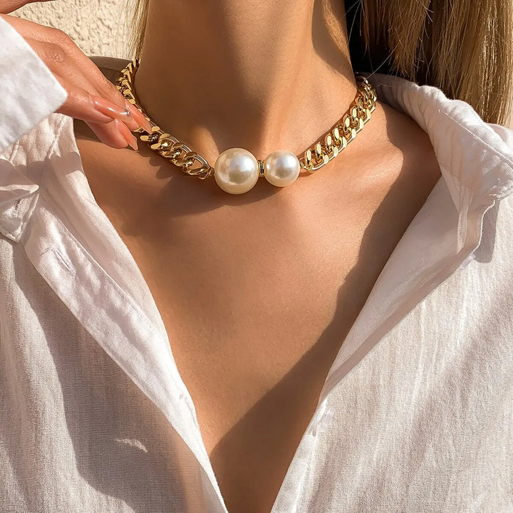 Margaux Pearl Chain Necklace