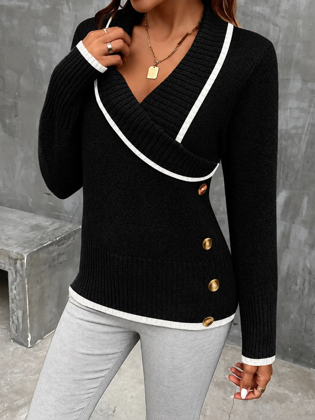 Noémie Wrap Knit Sweater