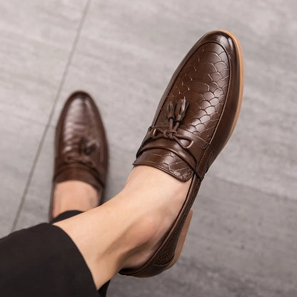 Julian Croc Textured Loafers