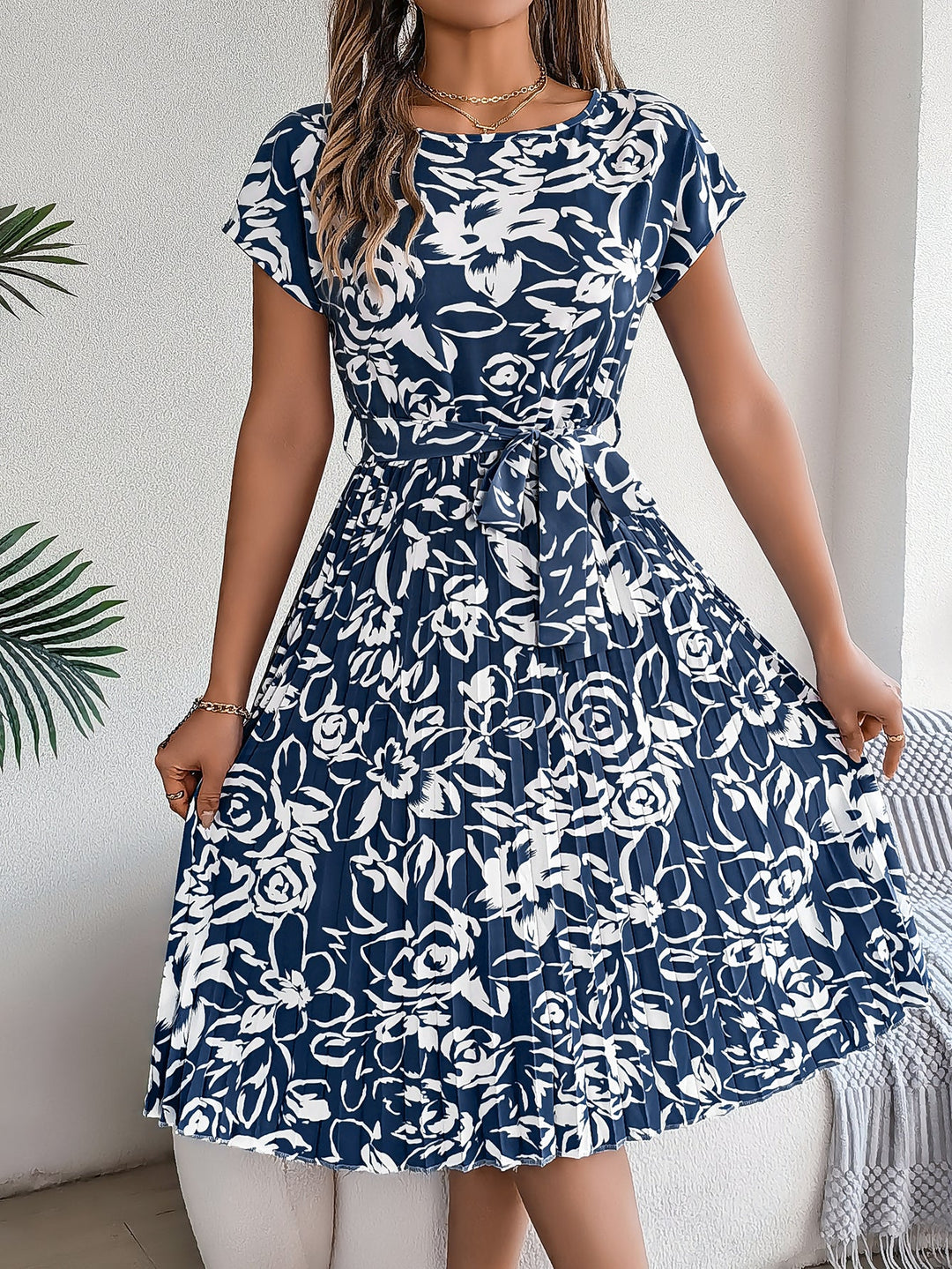 Amelia Garden Pleated Dress