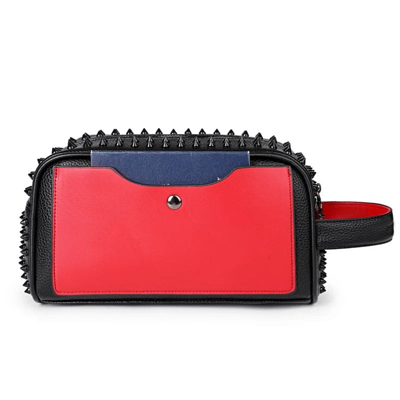 Knox Spiked Leather Clutch