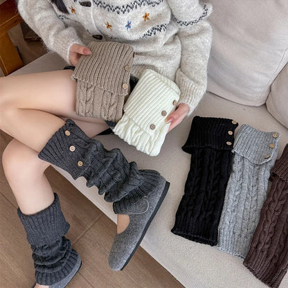 Sylvie Button Knit Leg Warmers