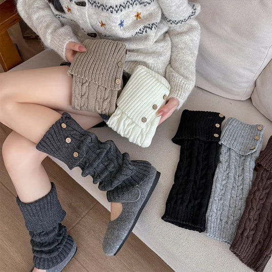 Sylvie Button Knit Leg Warmers
