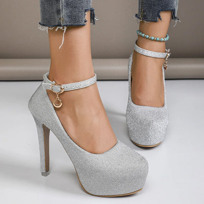 Ariana Shimmer Platform Heels