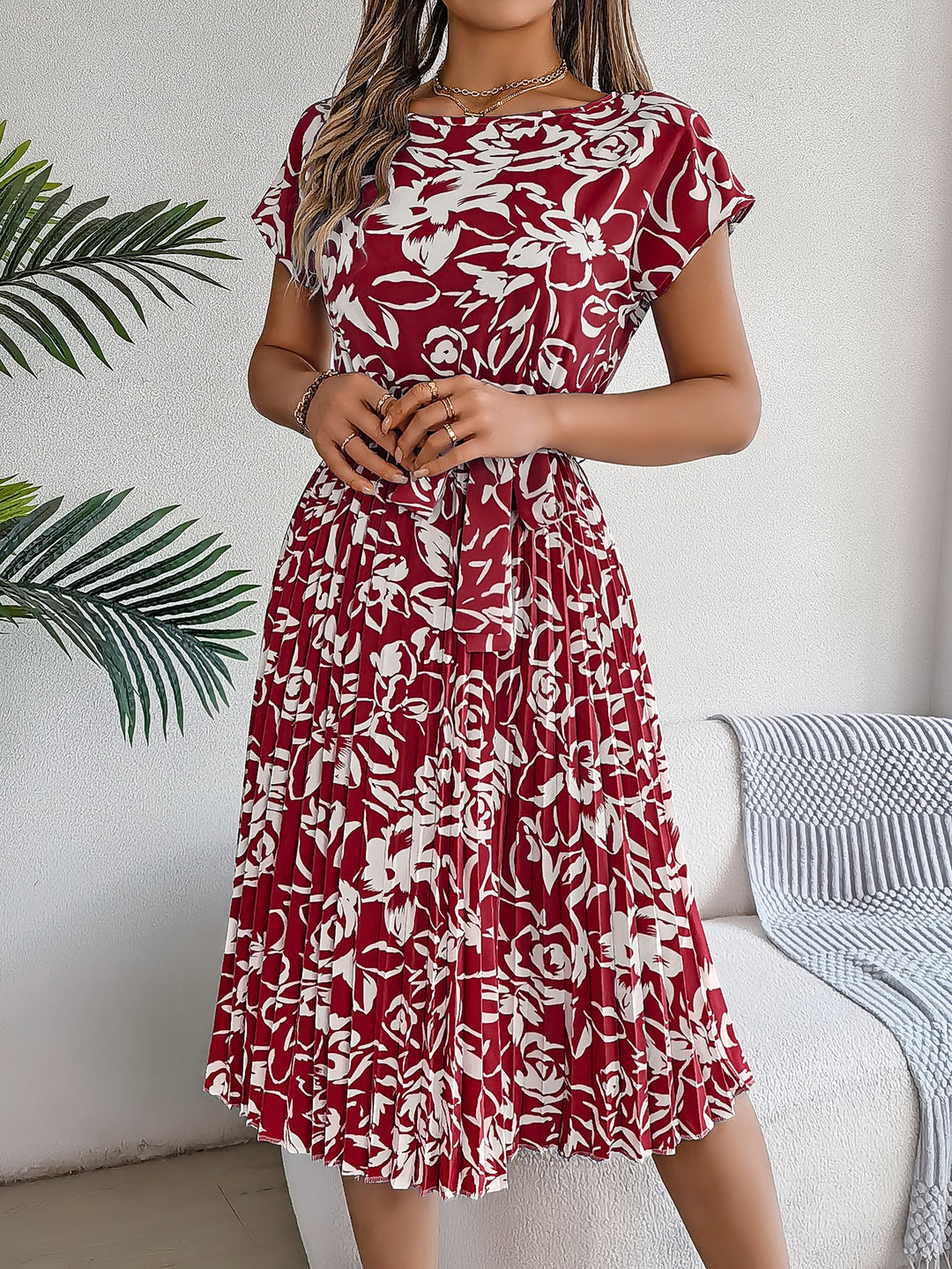 Amelia Garden Pleated Dress