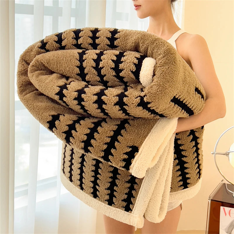 Haven Plush Striped Blanket