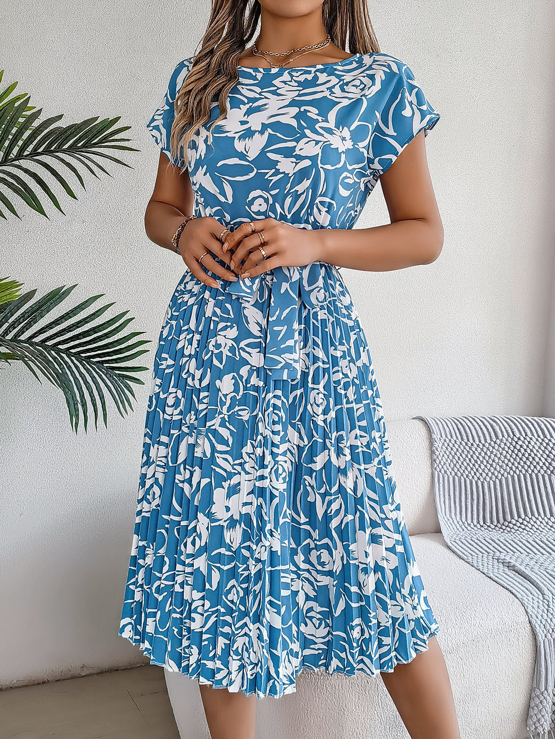 Amelia Garden Pleated Dress