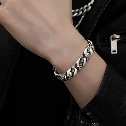 Iron Crest Silver Bracelet