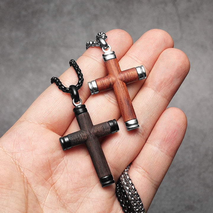 Wood Cross Necklace