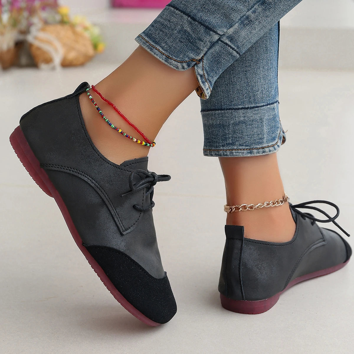 Liana Lace-Up Flats