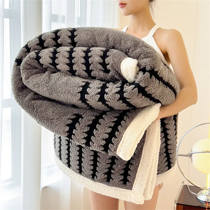 Haven Plush Striped Blanket