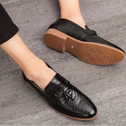 Julian Croc Textured Loafers