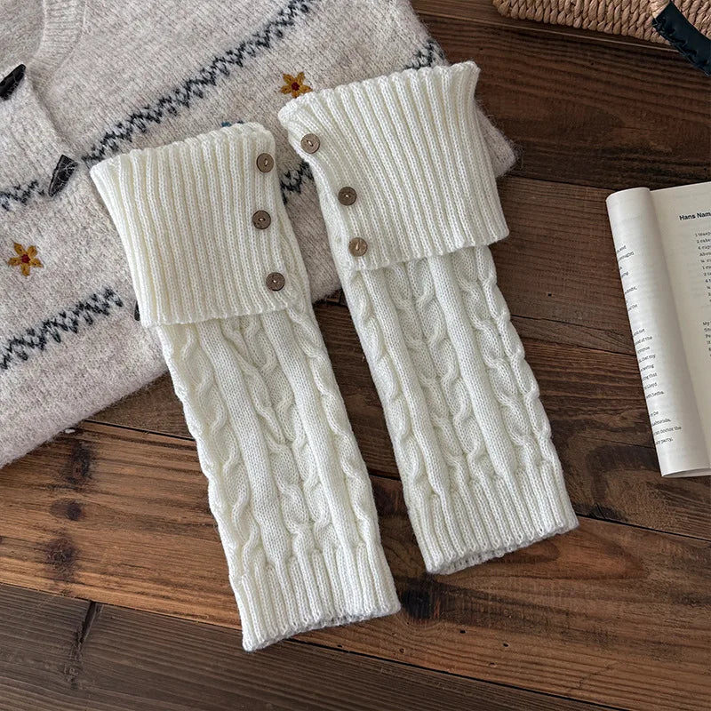Sylvie Button Knit Leg Warmers
