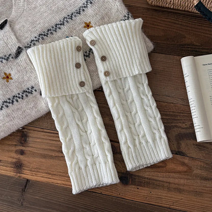 Sylvie Button Knit Leg Warmers