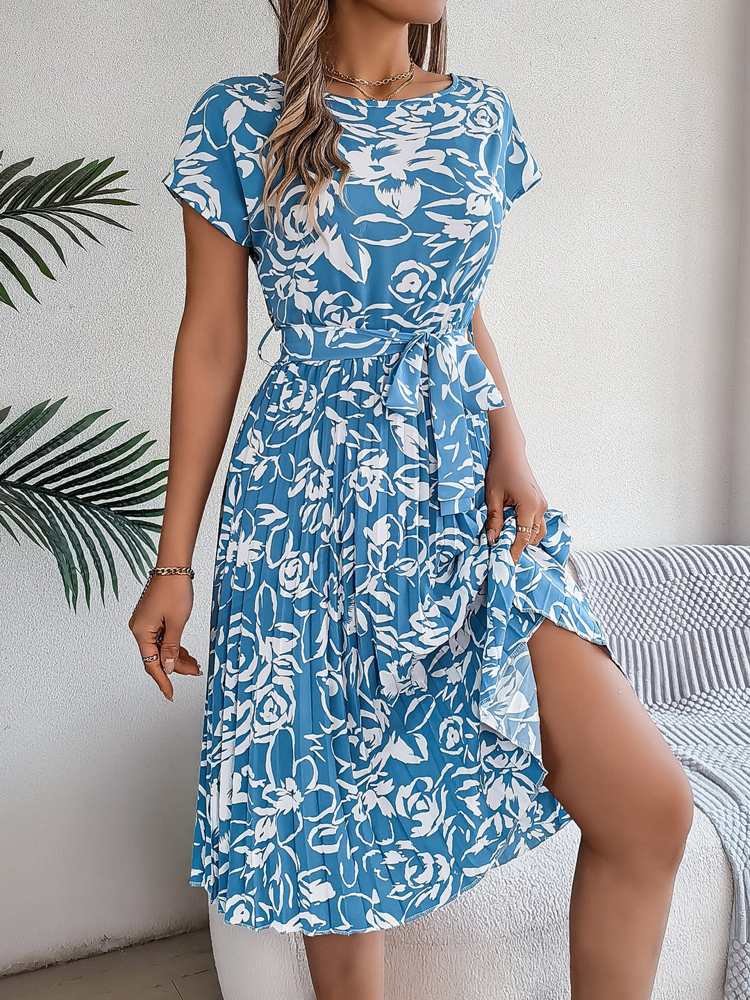 Amelia Garden Pleated Dress