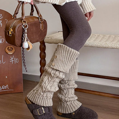 Sylvie Button Knit Leg Warmers