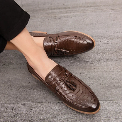 Julian Croc Textured Loafers