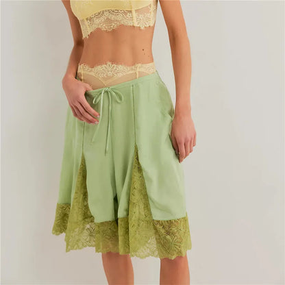 Celeste Satin Lace Shorts