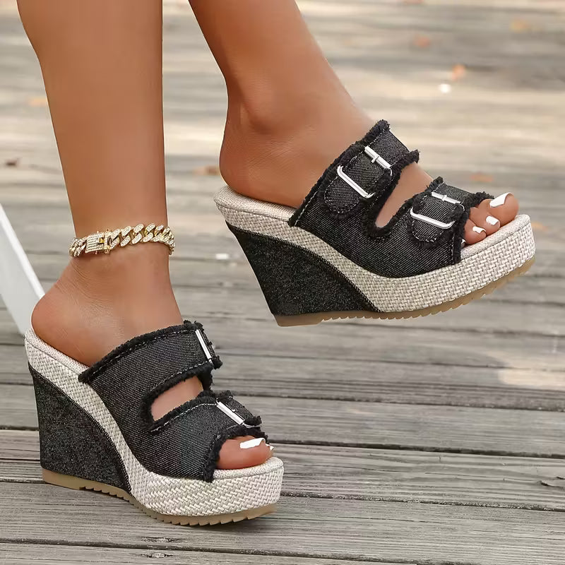 Marina Buckle Wedges